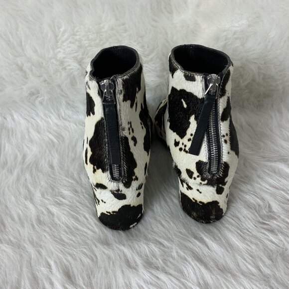 McQ Alexander McQueen Brown Ivory Spotted Calf Hair Ankle Boots EU 41 US 11 - Picture 3 of 9